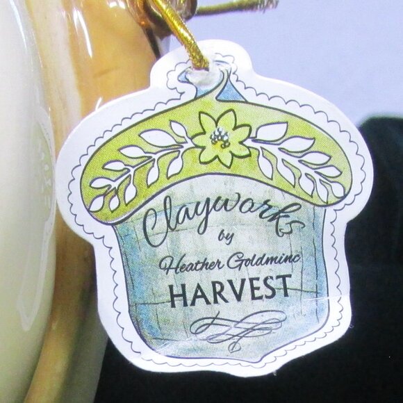 Harvest Pumpkin Gourd Teapot Ivory and Gold by Heather Goldminc Blue Sky - Picture 3 of 10